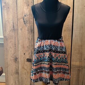 🌵French Atmosphere geometric print dress medium